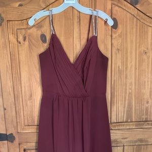 Long Bridesmaid’s Gown -David’s Bridal Color: Wine